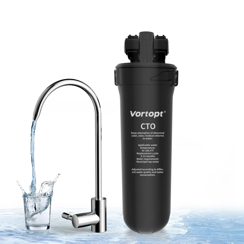 Under Sink Water Filter System - 19K Gallons Reduces Lead, Chlorine, 304 Stainless Steel Faucet, Q8-C1 (2 Filters)