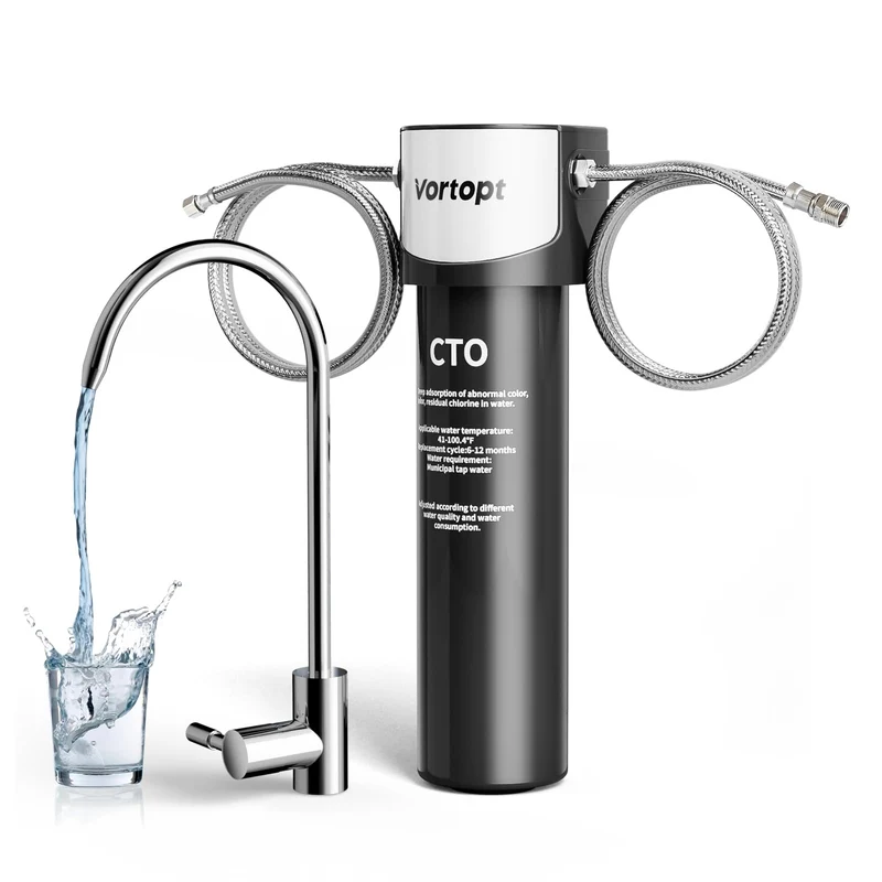 Q6-C2 Under Sink Water Filter System - Water Filter Under Sink with 304 Stainless Steel Faucet, Vortopt