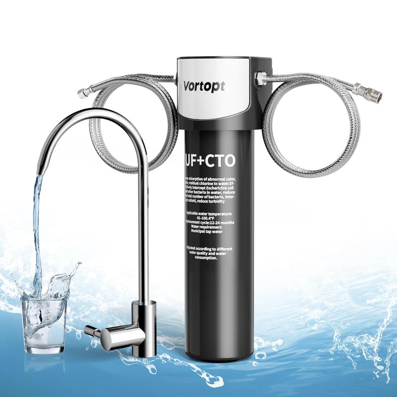 Q6-UF Under Sink Water Filter - Water Filter Under Sink with Faucet, Vortopt
