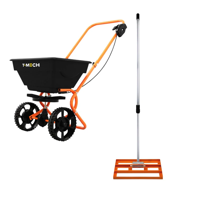 Nivelador De Césped T-mech De 50 Cm (naranja) Y Esparcidor Rotativo