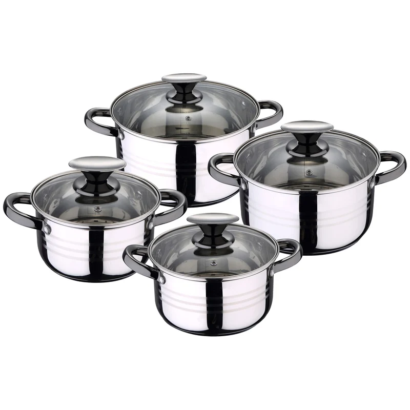 Bateria 8pc Acero Inoxidable Apta Para Inducción Colección Hita