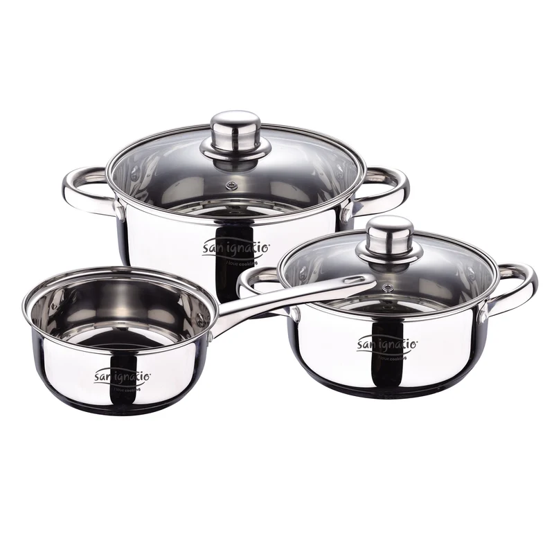 Bateria 5pcs Acero Inoxidable: Cazo Ø16x7,5 Cacerolas De Ø18x8,5 Y Ø20x9,5 Cms., Inducción, Colección Cassel