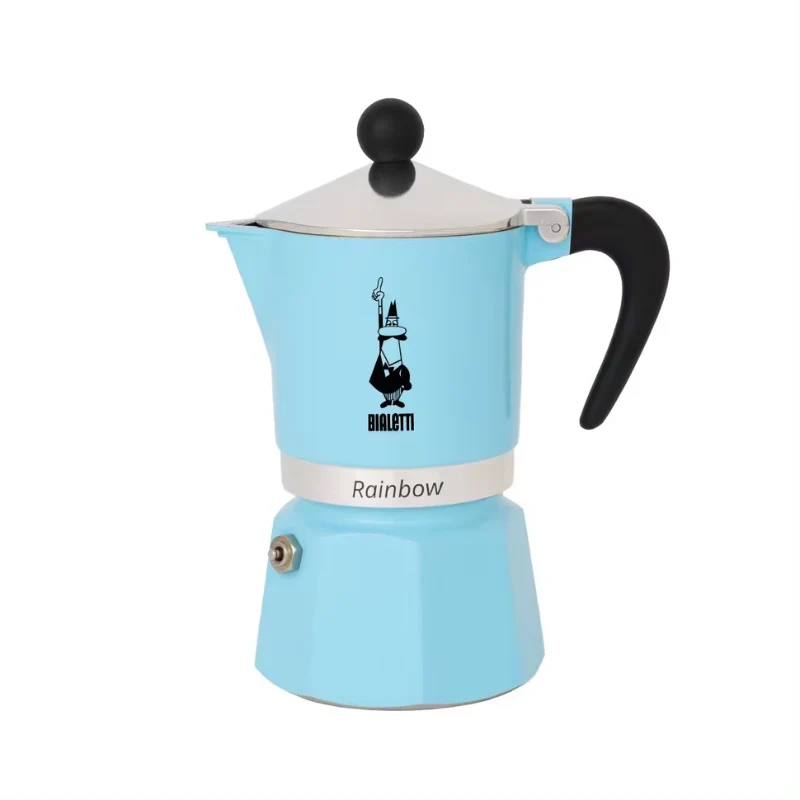 Cafetera Italiana Bialetti Rainbow 3 Tazas Azul