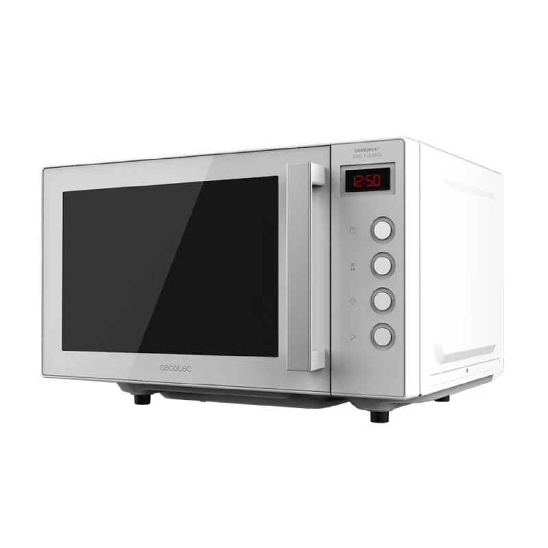 Microondas Sin Plato Grandheat 2000 Flatbed White. Capacidad 20 Litros, Potencia 700 W, Temporizador Hasta 60 Min, Revestimiento Interior Cerámico,