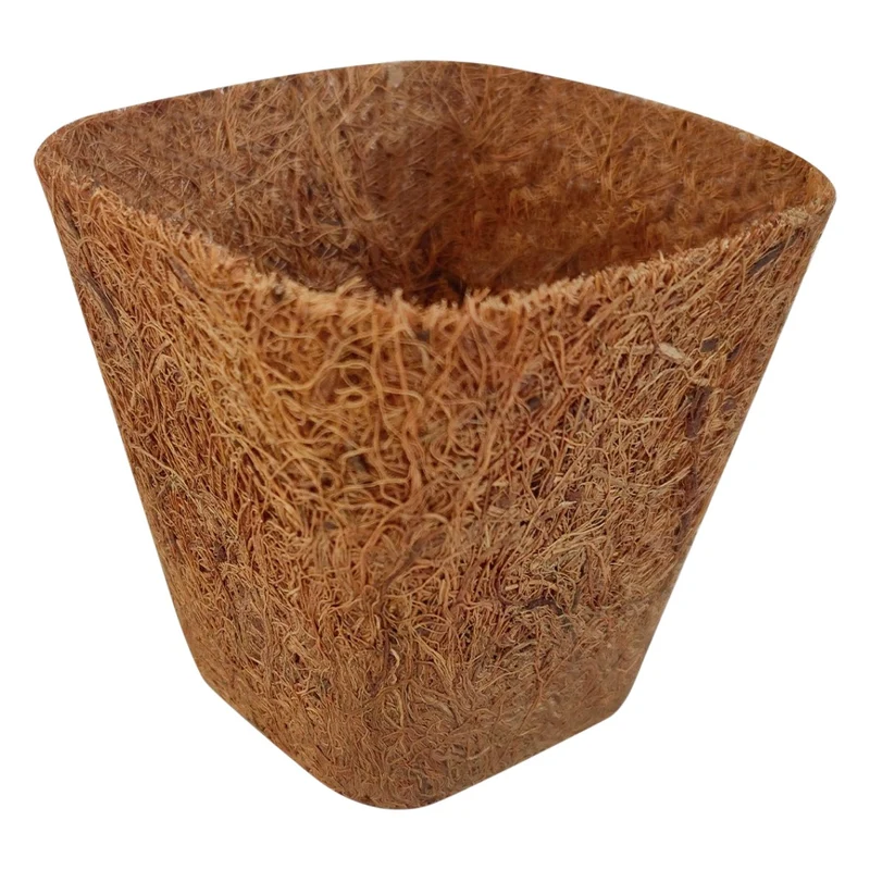 Macetas cuadradas de fibra de coco Biotop 8 x 8 x 8 cm (6uds)