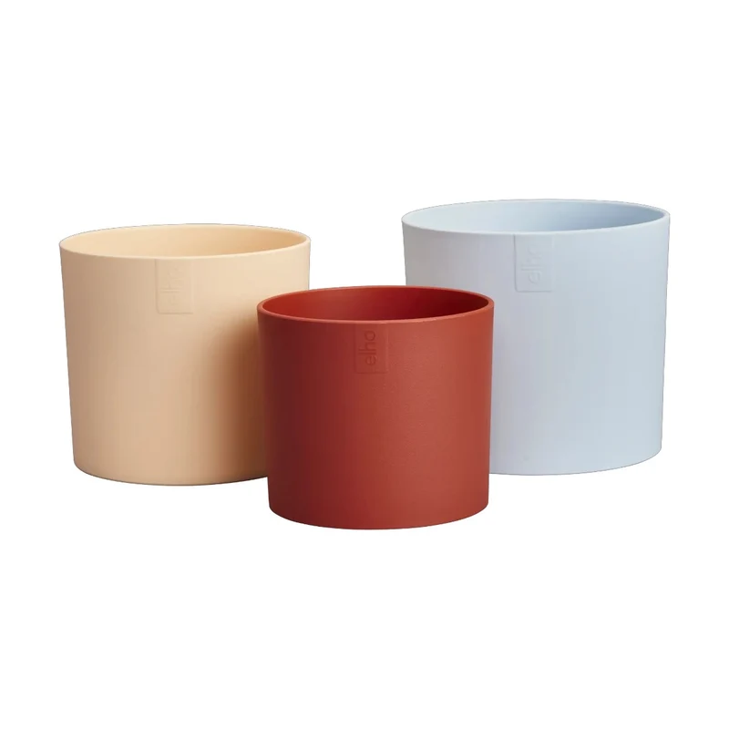 Lex Pott pack azul, rosa, naranja Elho 14cm 100% reciclado