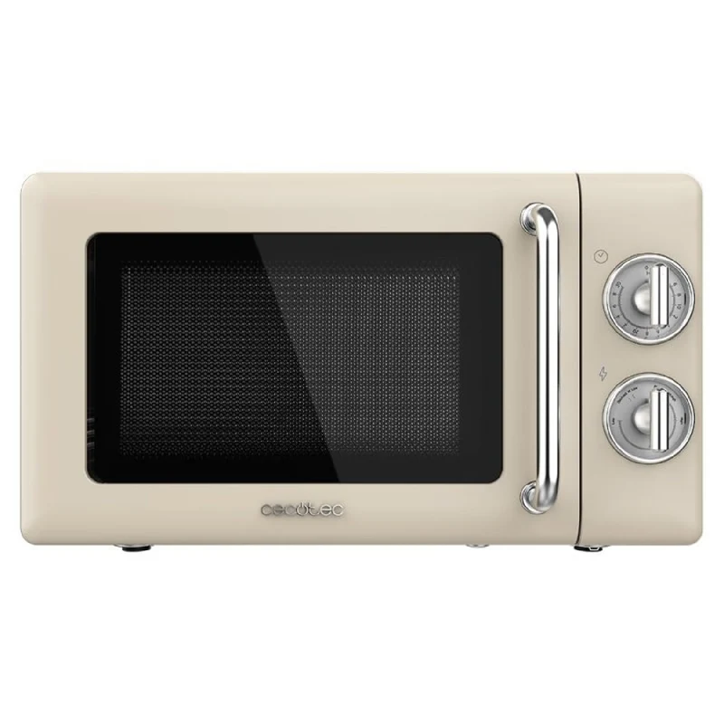 Microondas Mecánico De 20 L Proclean 3010 Retro Beige. 700 W En 6 Niveles, Temporizador Hasta 30 Minutos, Modo Descongelación, Diseño Vintage En Bei