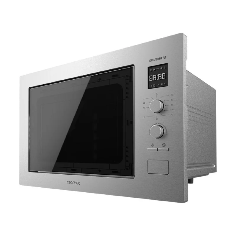 Microondas Encrastable Digital De 25 Litros Con Grill Grandheat 2550 Built-in Steel. 1320 W, 8 Funciones, Temporizador, Revestimiento Acero Inox, Pl