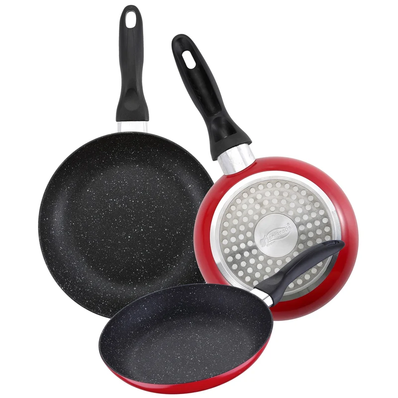 Set De 3 Sartenes "san Ignacio" Con Revestimiento En Mármol Ø16 Cm Ø20 Cm Ø24 Cm