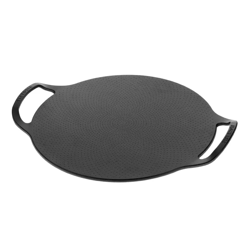 Victoria Plancha Cocina Para Pizza Hierro Fundido Curado Inducción, Sartén 38cm, Fuego, Barbacoa, Horno, 34474, Negro