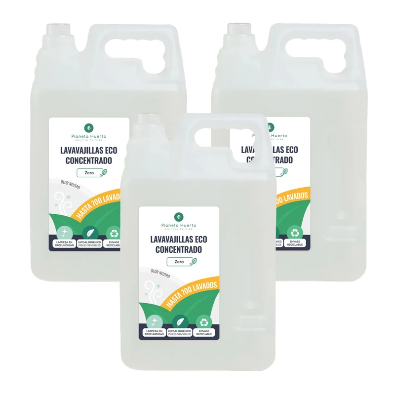 Pack 3xLavavajillas Manual Hipoalergénico Sin perfume Eco Planeta Huerto 5l