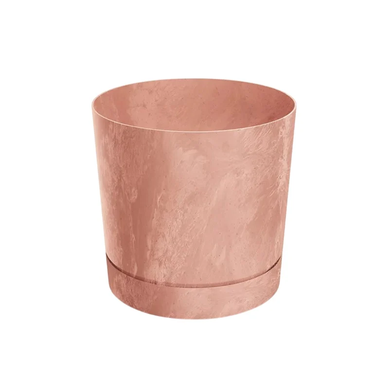Maceta Pure cemento plato integrado terracota D 24 x 23