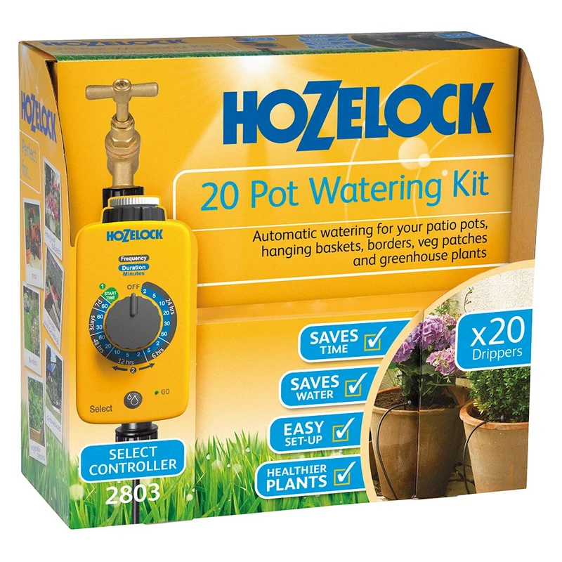 Kit de riego por goteo 20 macetas Hozelock