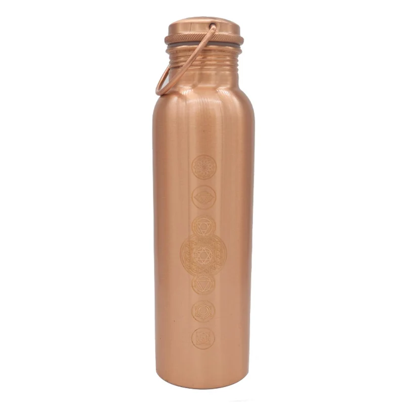 Botella de cobre Chakras Indiaveda 900 ml