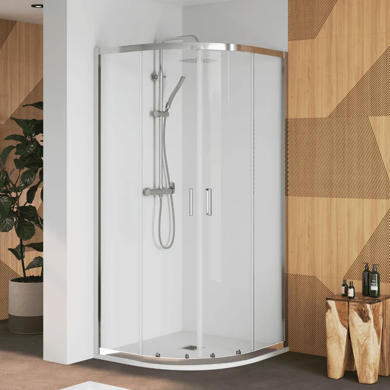 Zurita Mampara de Ducha Semicircular Corredera| Mampara Ducha Curva Angular Transparente| Cristal Templado 5mm Antical | Altura 190 cm