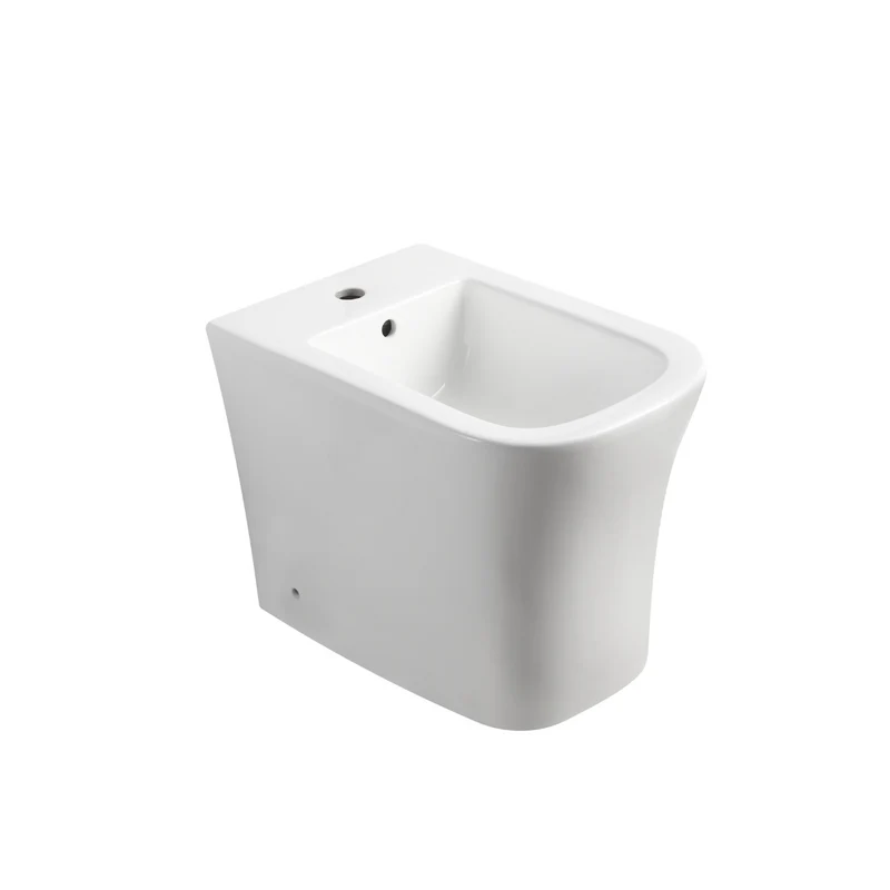 Aten Bidet a suelo ceramico de Bano | Bide Adosado a Pared de Fondo Reducido Cuadrado Sin Tapa