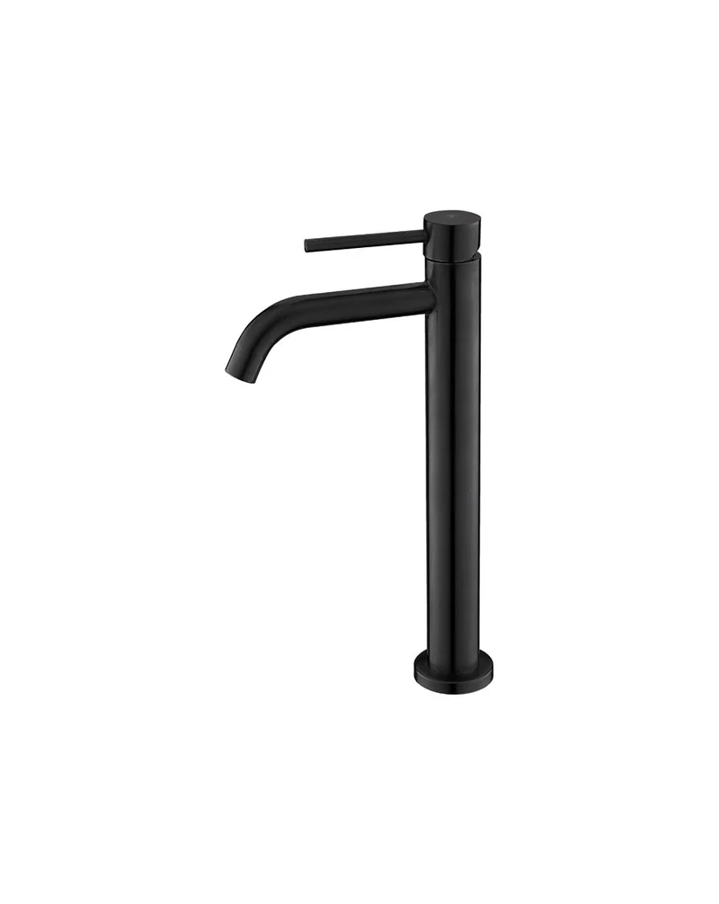 Plenum Grifo Alto de Baño Oro Monomando de Fácil Instalación con Mezclador | Color Acero-Oro-Negro Mate | Negro mate