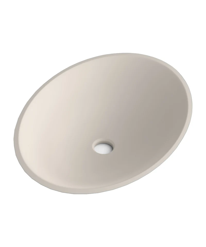 Orbit Lavabo Sobre Encimera Resina Moka | Lavamanos Baño para Encimera Ovalado | 57cm de Diámetro