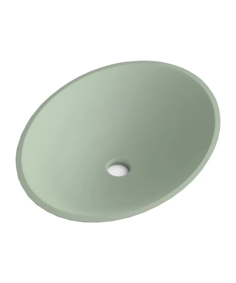 Orbit Lavabo Sobre Encimera Resina Leaf | Lavamanos Baño para Encimera Ovalado | 57cm de Diámetro