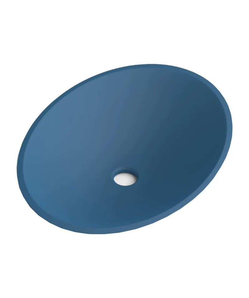Orbit Lavabo Sobre Encimera Resina Blue Space | Lavamanos Baño para Encimera Ovalado | 57cm de Diámetro