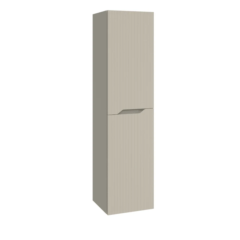 Bamboo Columna de Baño Suspendida 2 Puertas con Textura y Cierre Amortiguado | 140 x 34,9 x 31,9cm Moka Mate