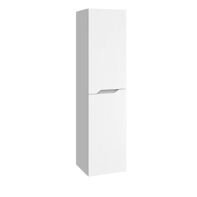 Bamboo Columna de Baño Suspendida 2 Puertas con Textura y Cierre Amortiguado | 140 x 34,9 x 31,9cm Blanco Mate