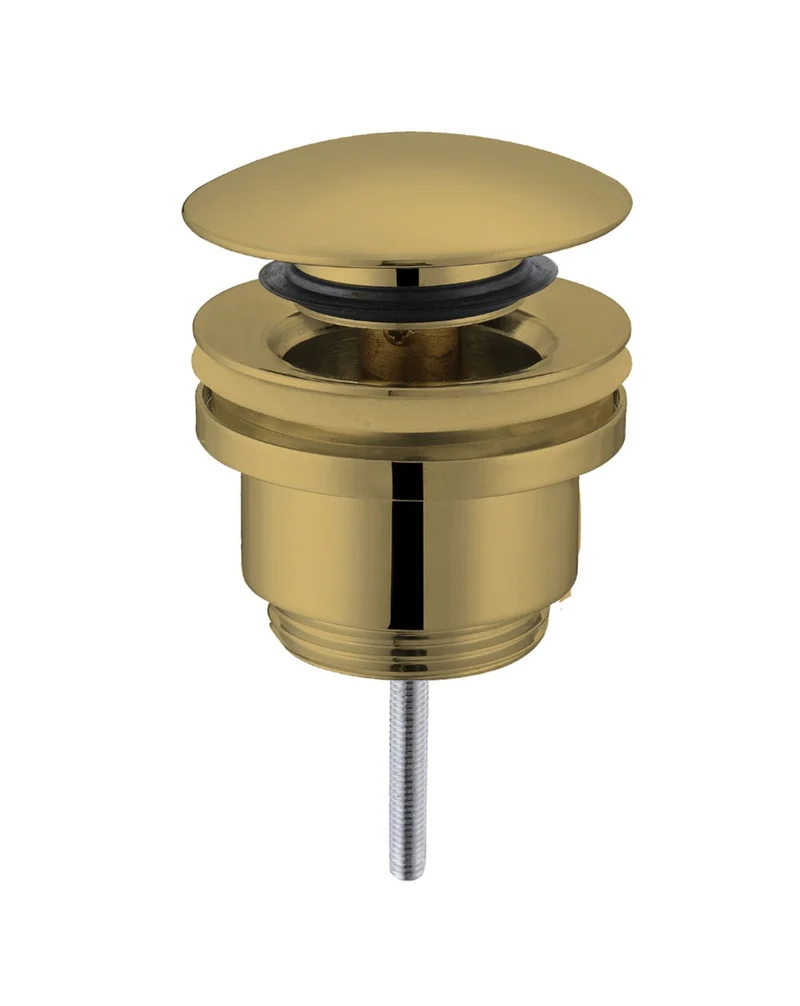 Válvula de Desagüe click clack | Tapón para lavabo de baño universal click clack | Latón Oro