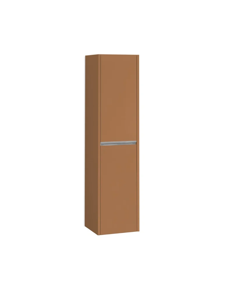 Poker Columna de Baño Suspendida 1 Puerta | Armario Alto Baño Colgante COLOR 140cm de Alto x 34,9cm de Ancho x 32cm de Fondo | Sunset Mate