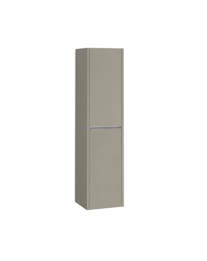 Poker Columna de Baño Suspendida 1 Puerta | Armario Alto Baño Colgante COLOR 140cm de Alto x 34,9cm de Ancho x 32cm de Fondo | Moka