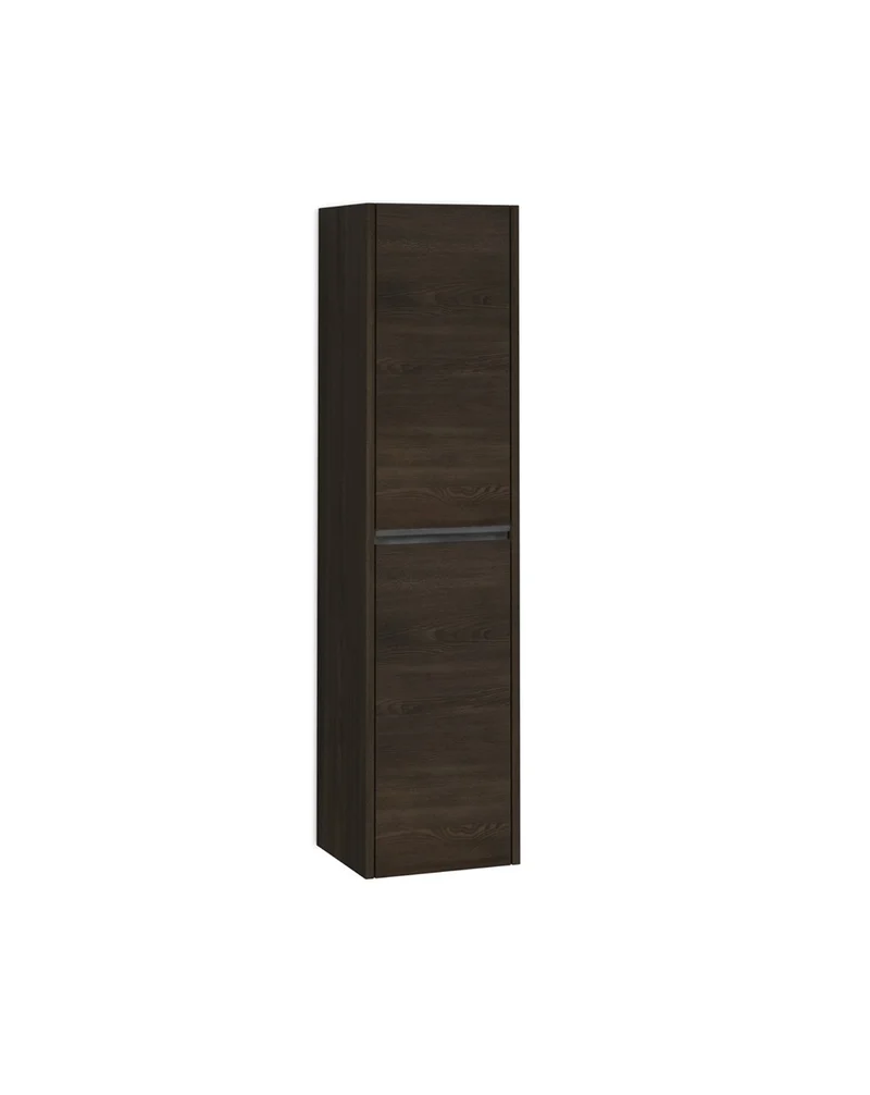 Poker Columna de Baño Suspendida 1 Puerta | Armario Alto Baño Colgante COLOR 140cm de Alto x 34,9cm de Ancho x 32cm de Fondo | Wengué nature