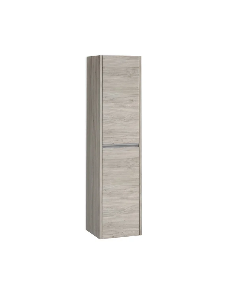 Poker Columna de Baño Suspendida 1 Puerta | Armario Alto Baño Colgante COLOR 140cm de Alto x 34,9cm de Ancho x 32cm de Fondo | Pino gris