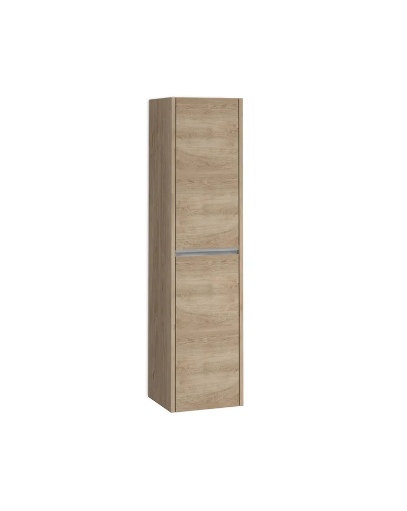 Poker Columna de Baño Suspendida 1 Puerta | Armario Alto Baño Colgante COLOR 140cm de Alto x 34,9cm de Ancho x 32cm de Fondo | Roble natural