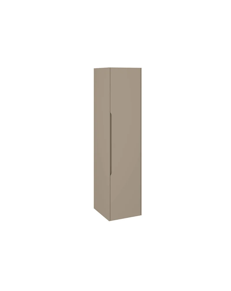 Cenit Columna de Baño Suspendida 1 Puerta| Armario Alto Baño Colgante 140x34,9x32,2cm | Moka mate