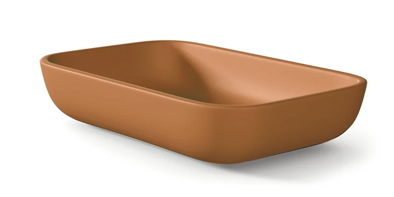 Masai Lavabo sobre Encimera Baño Resina Mineral Recubierta de Poliuretano Acrílico | Lavabo Baño para Encimera de 51x33cm | Sunset