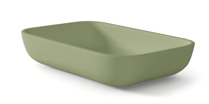 Masai Lavabo sobre Encimera Baño Resina Mineral Recubierta de Poliuretano Acrílico | Lavabo Baño para Encimera de 51x33cm | Leaf