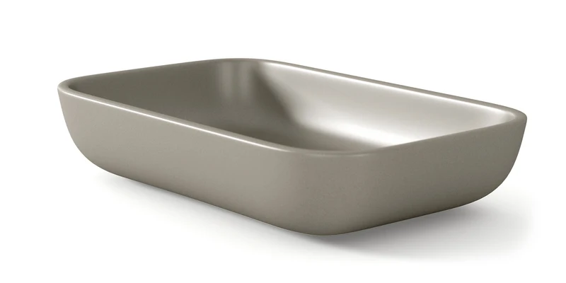 Masai Lavabo sobre Encimera Baño Resina Mineral Recubierta de Poliuretano Acrílico | Lavabo Baño para Encimera de 51x33cm | Moka