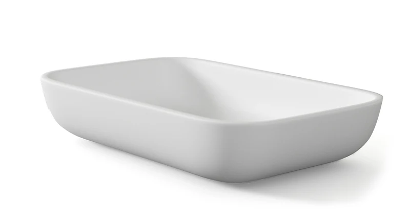 Masai Lavabo sobre Encimera Baño Resina Mineral Recubierta de Poliuretano Acrílico | Lavabo Baño para Encimera de 51x33cm | Blanco Mate