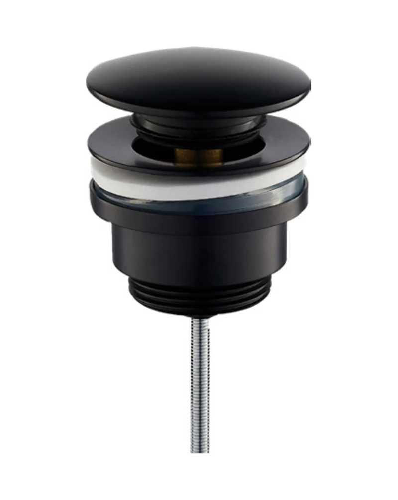 Válvula de Desagüe click clack | Tapón para lavabo de baño universal click clack | Latón Negro