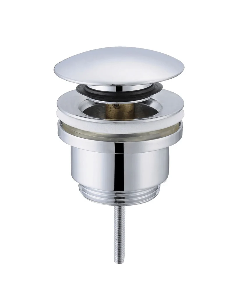 Válvula de Desagüe click clack | Tapón para lavabo de baño universal click clack | Latón Cromo