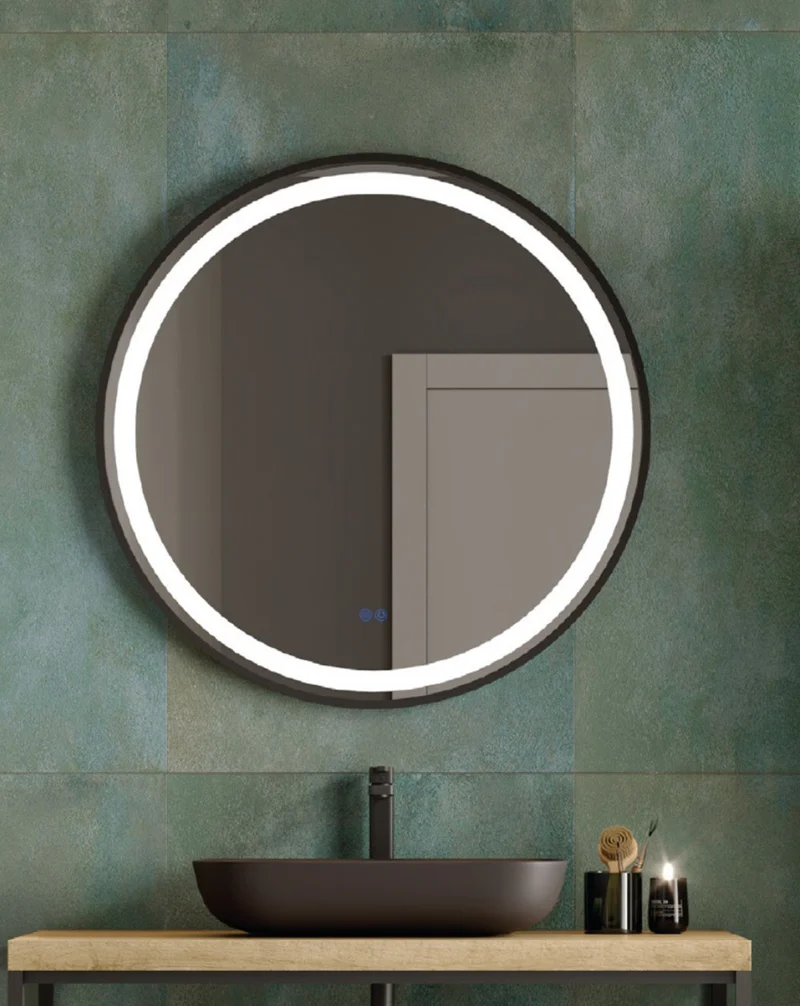 Aura Espejo Pared Redondo Baño | Luz LED | Doble Sensor Táctil | Espejo Led de Baño Redondo