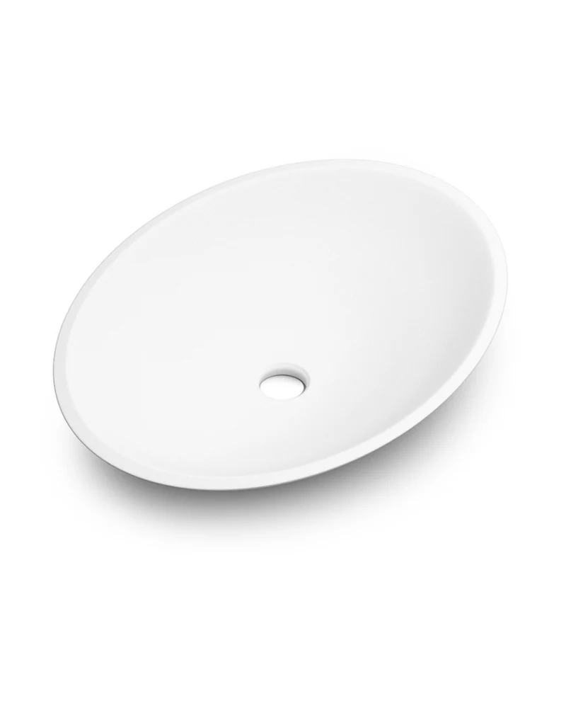 Oval Lavabo Sobre Encimera Solid Surface | Lavadero Baño Sobremesa | 57x41cm