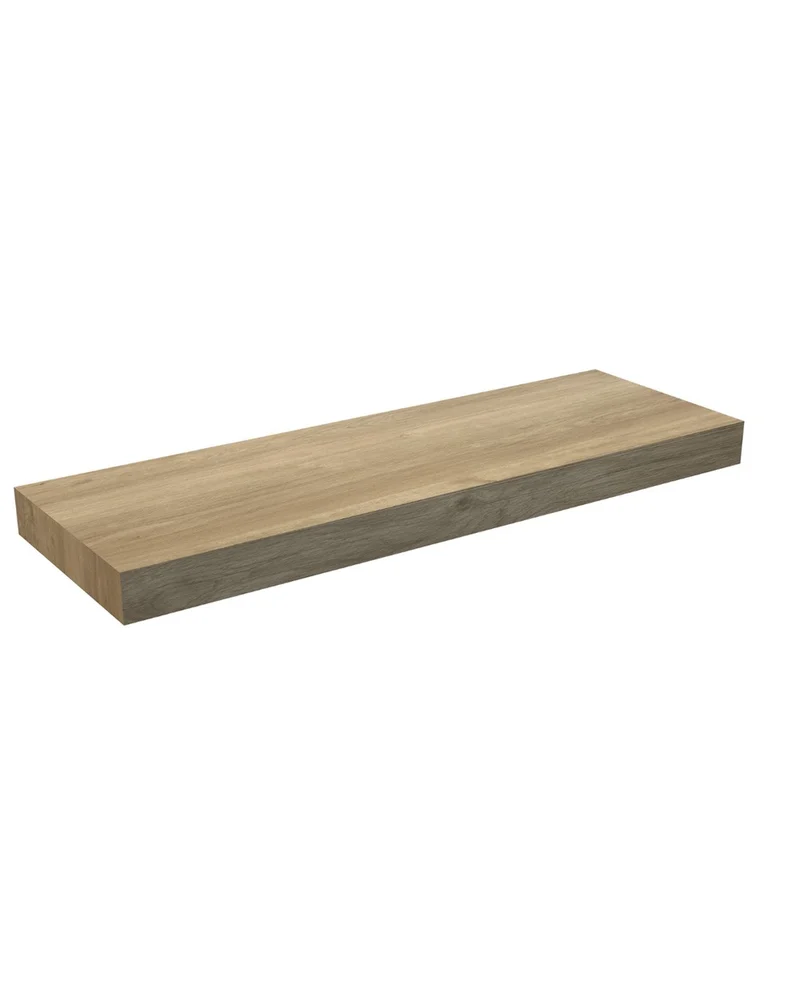 Flow Encimera Baño Madera Suspendida | Encimera Flotante para Lavabos | Espesor 8cm | Roble Natural