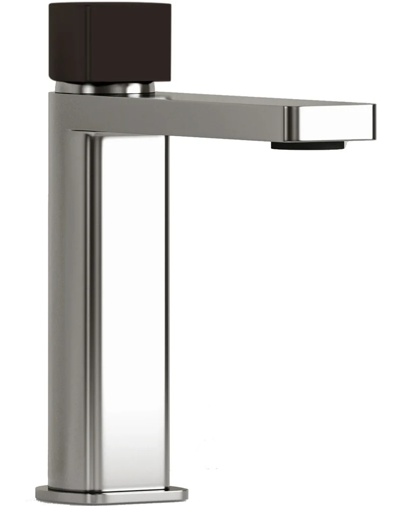 Combi Grifo de Baño Alto Monomando de Fácil Instalación con Mezclador | Colores| Maneta Personalizable | Negro metalizado
