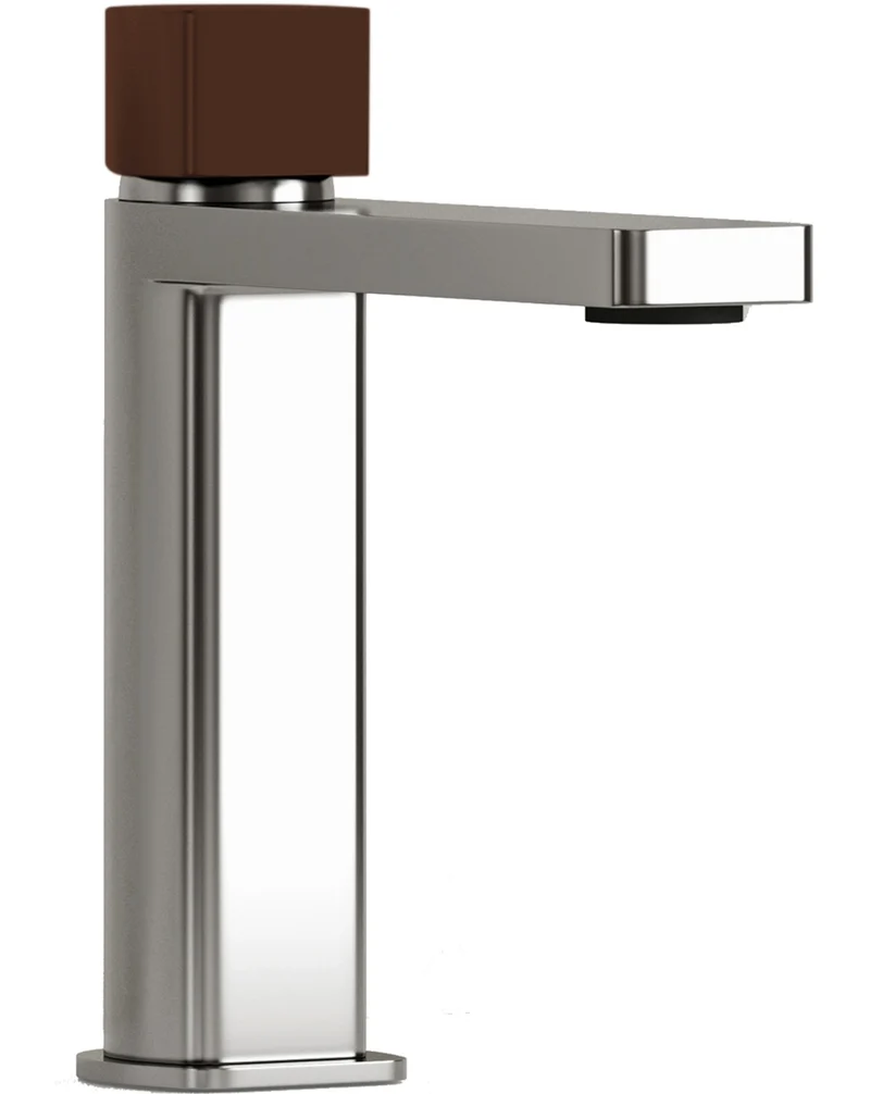 Combi Grifo de Baño Alto Monomando de Fácil Instalación con Mezclador | Colores| Maneta Personalizable | Marrón metalizado