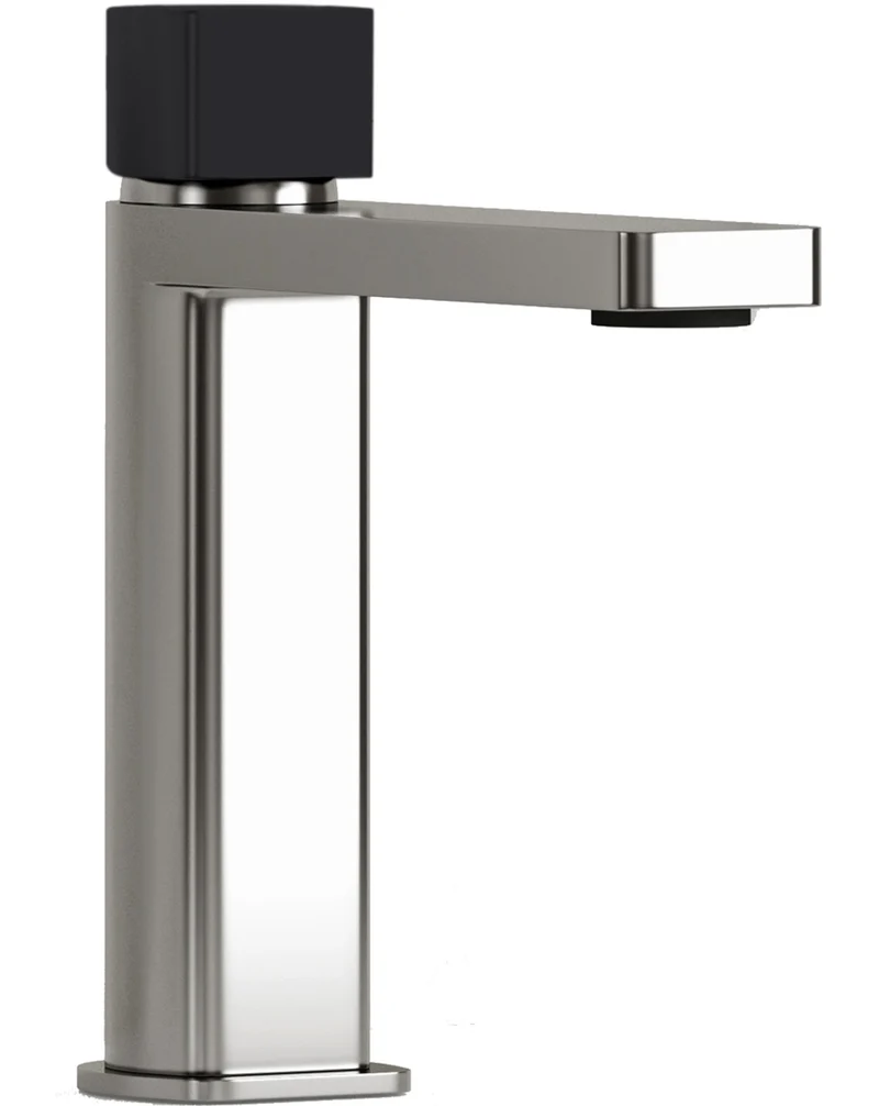 Combi Grifo de Baño Alto Monomando de Fácil Instalación con Mezclador | Colores| Maneta Personalizable | Negro azabache