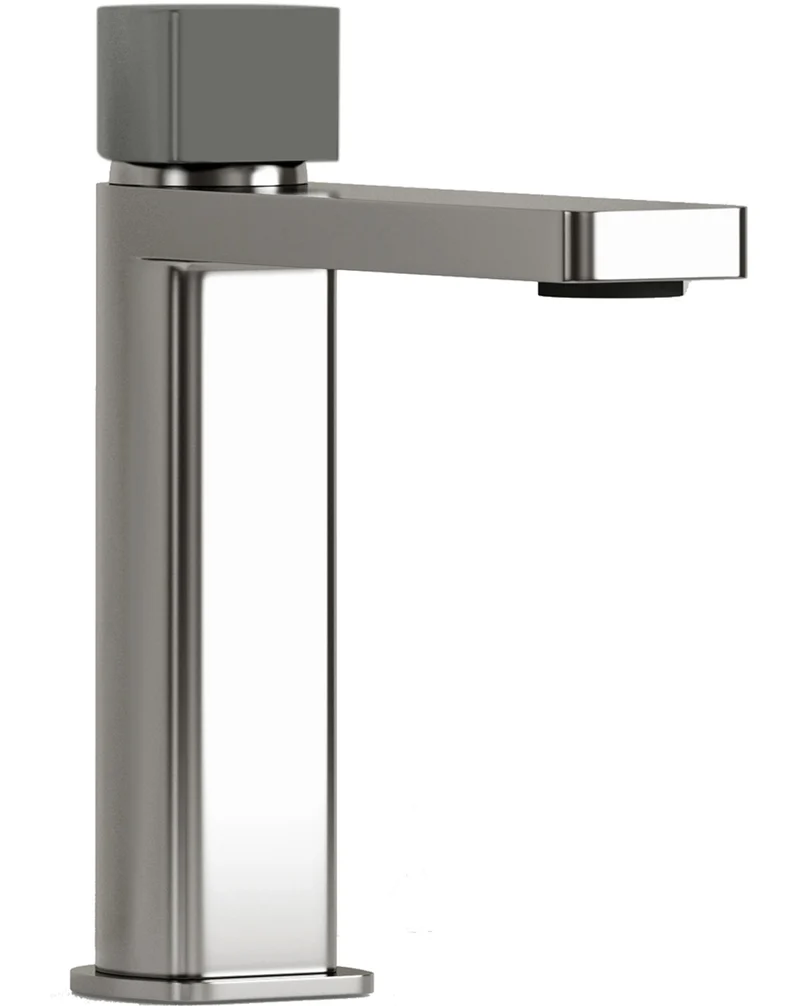 Combi Grifo de Baño Alto Monomando de Fácil Instalación con Mezclador | Colores| Maneta Personalizable | Gris cemento