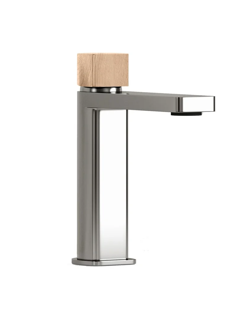 Combi Grifo de Baño Monomando de Fácil Instalación con Mezclador | Colores| Maneta Personalizable | Roble natural