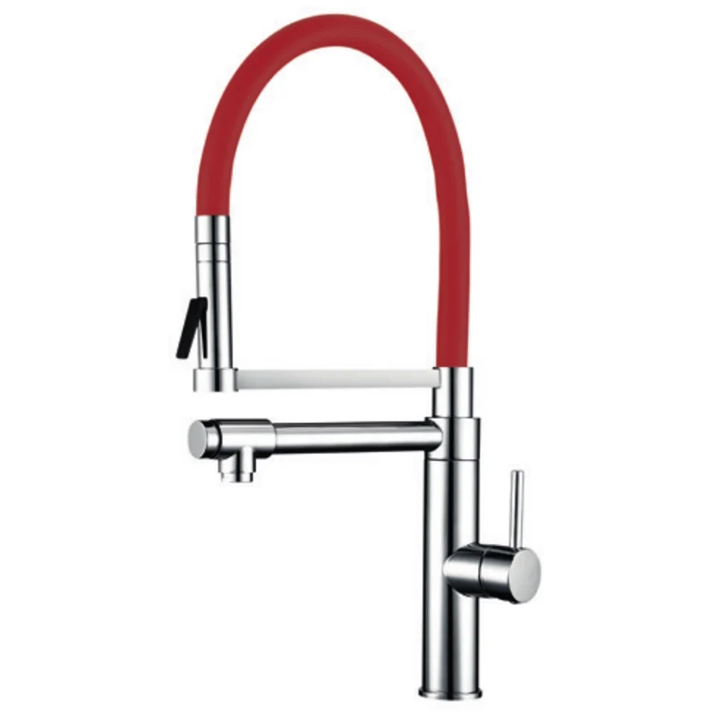 Monomando fregadero vertical pilot con caño | Rojo