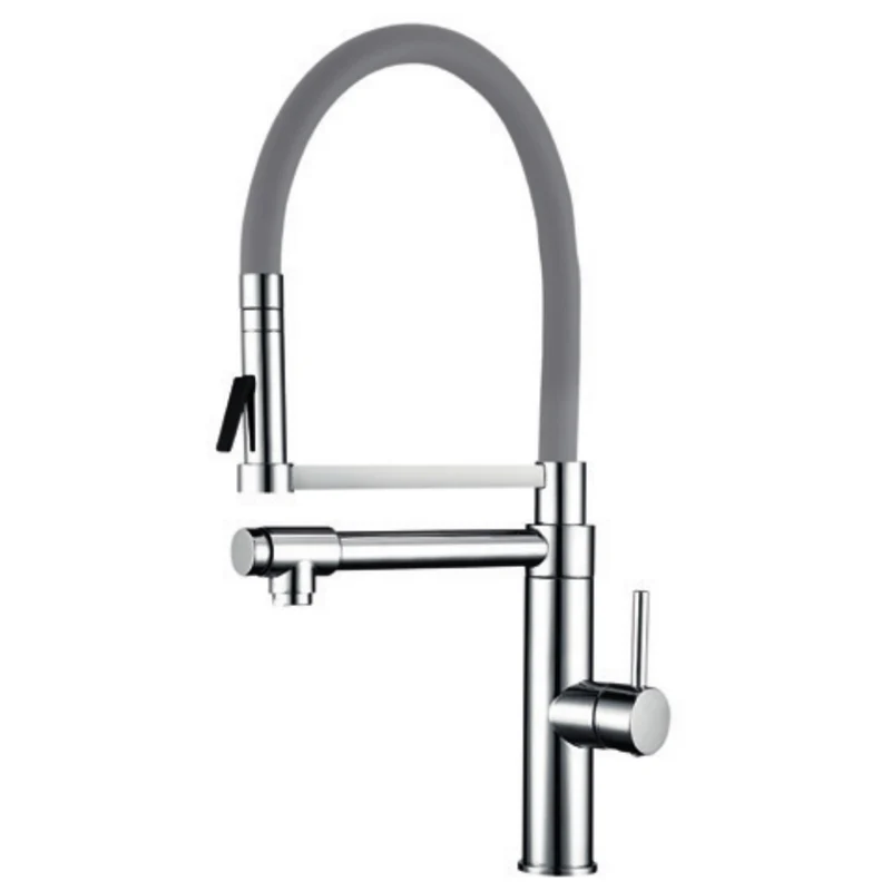 Monomando fregadero vertical pilot con caño | Gris