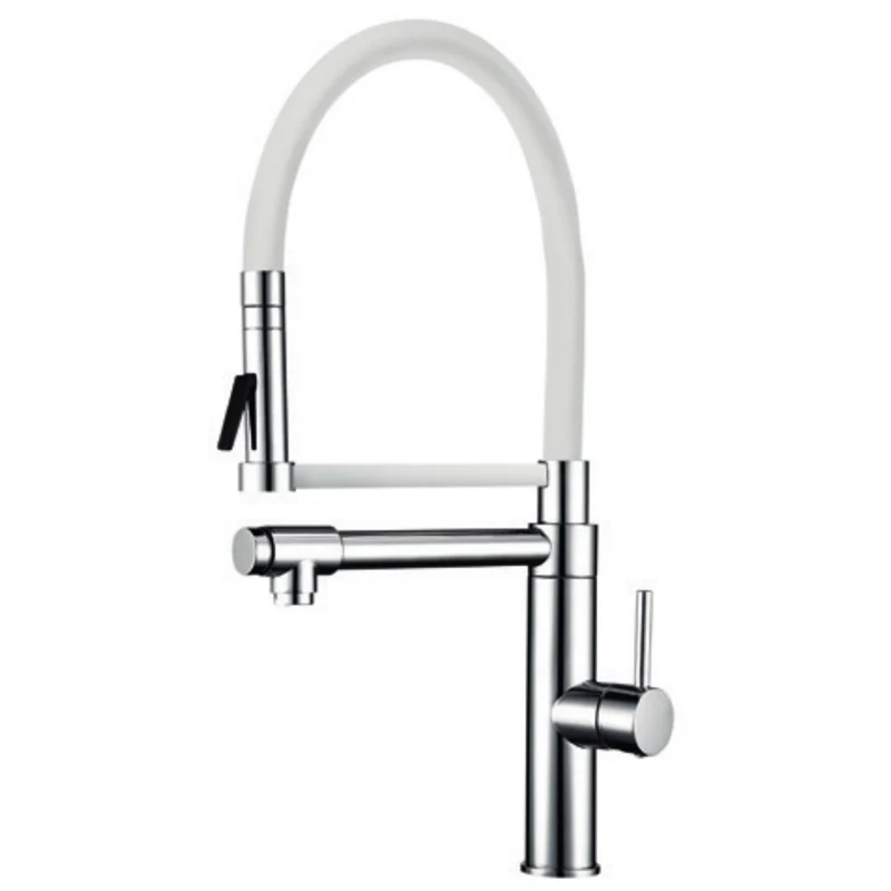 Monomando fregadero vertical pilot con caño | Blanco